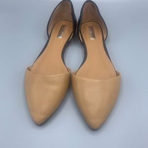 Halogen Tan and Black Leather Flats SZ 8.5
